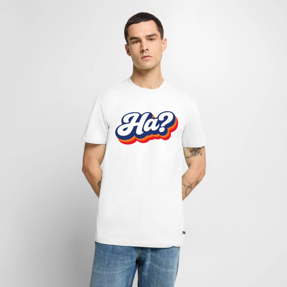 Ha? Design – Männer Premium T-Shirt - Weiß