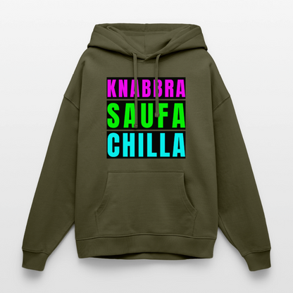 Knabbra Saufa Chilla – Oversized Unisex Hoodie - Khaki