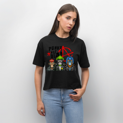 Punks Not Dead Design – Frauen Boxy Bio-T-Shirt - Schwarz