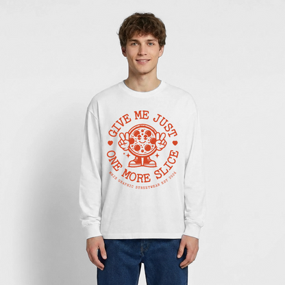 Pizza Design – Oversized Langarmshirt - Weiß