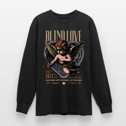 Blind Love Design – Oversized Langarmshirt - Schwarz
