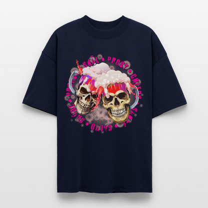 Party Skull Design Pink – Oversized Unisex Bio T-Shirt - Navy