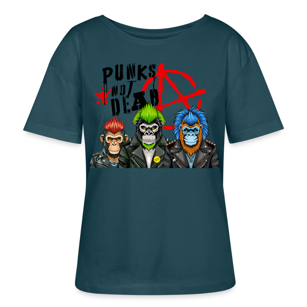 Punks Not Dead Design – Rundhals Frauen Bio-T-Shirt - Dunkles Petrol