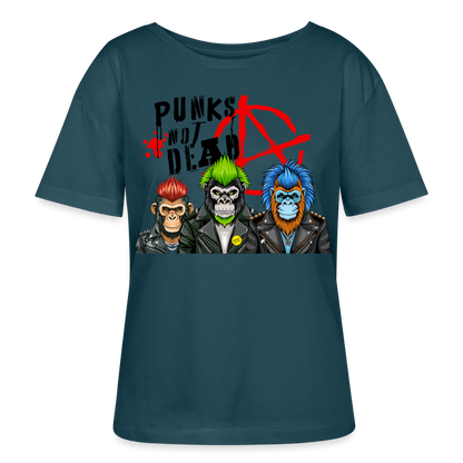 Punks Not Dead Design – Rundhals Frauen Bio-T-Shirt - Dunkles Petrol