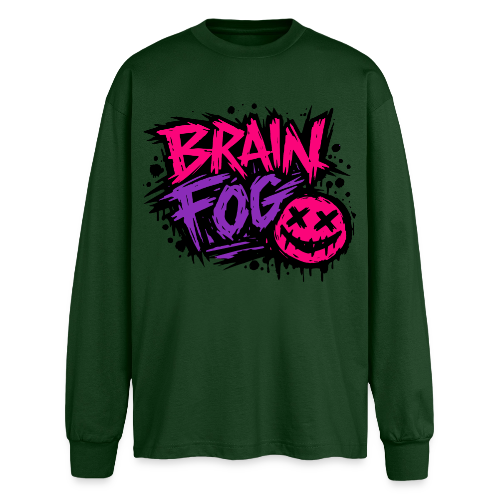 Brain Fog Design – Oversized Langarmshirt - Flaschengrün