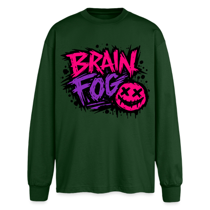 Brain Fog Design – Oversized Langarmshirt - Flaschengrün