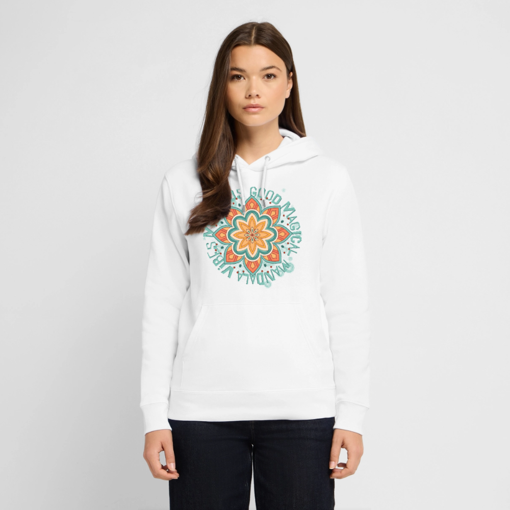 Mandala türkis Design – Unisex Bio-Hoodie - Weiß