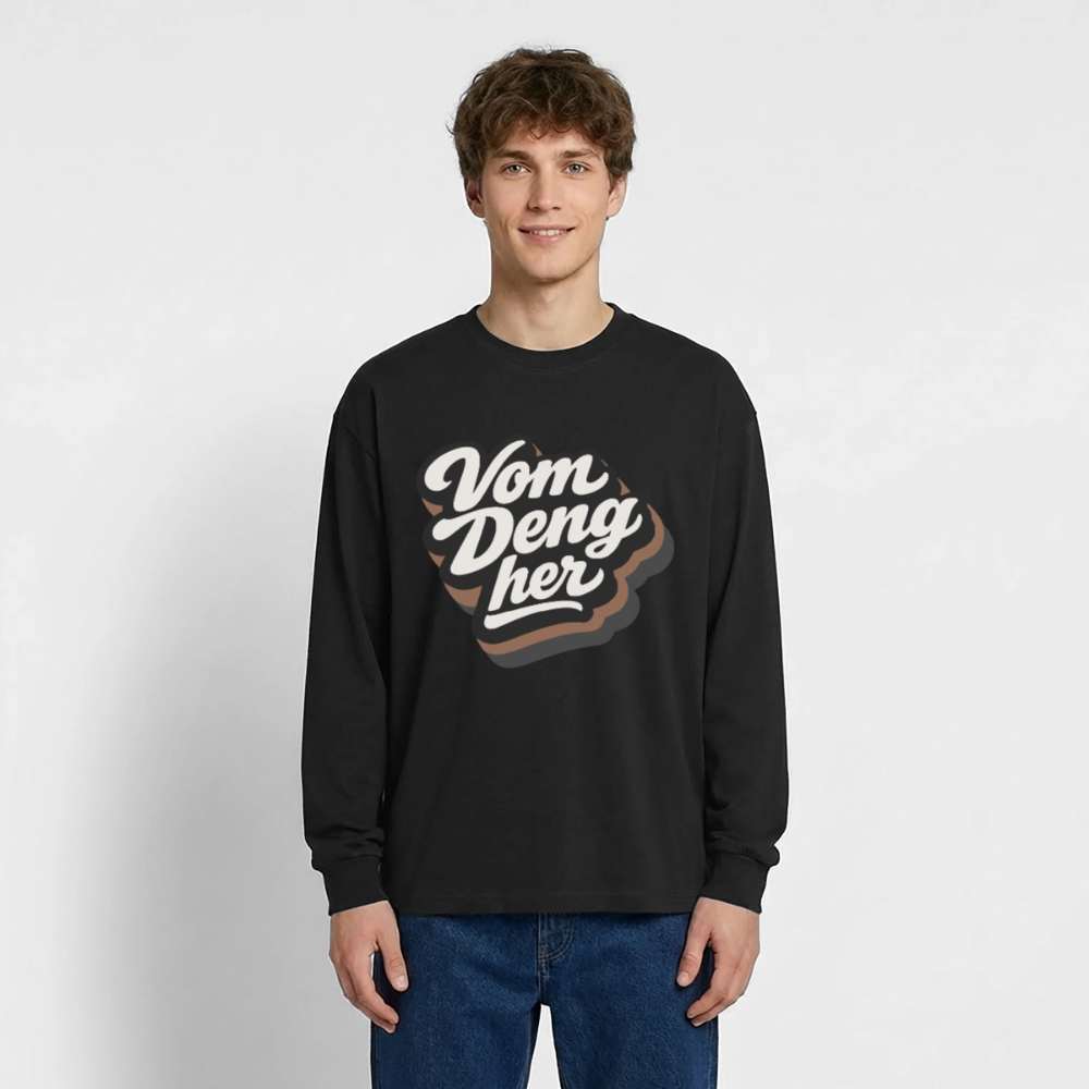 Vom Deng her Design – Oversized Langarmshirt - Schwarz