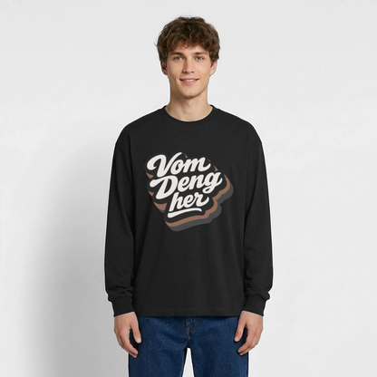 Vom Deng her Design – Oversized Langarmshirt - Schwarz