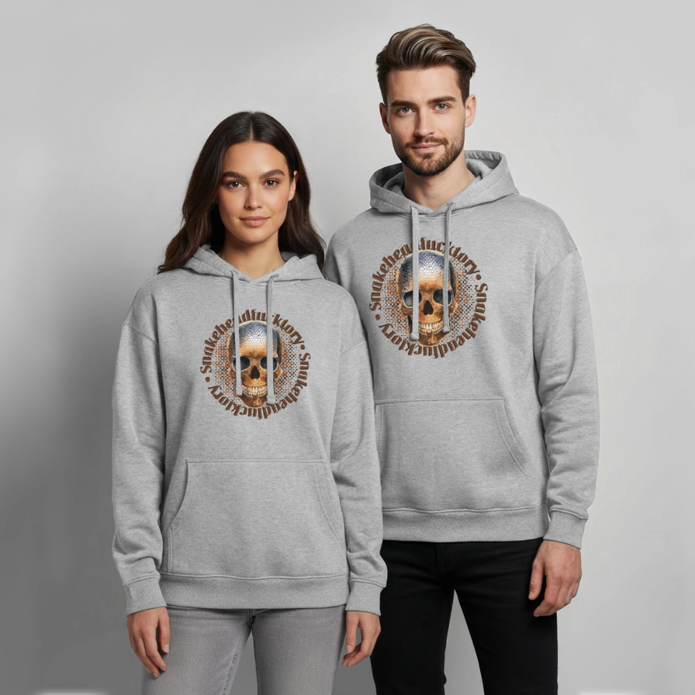 Snake Skull Design – Oversized Unisex Hoodie - Grau meliert
