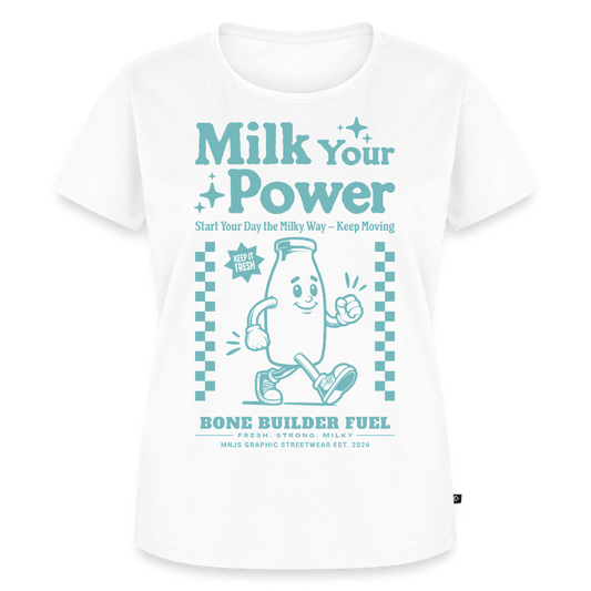 Milk Your Power Design – Frauen Premium T-Shirt - Weiß
