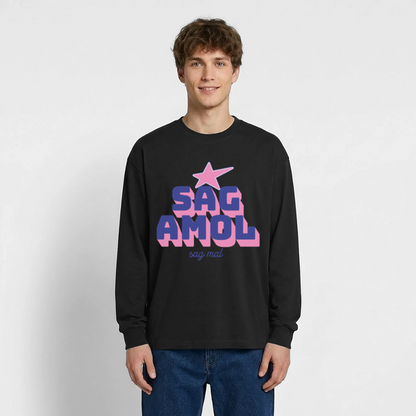 Sagamol Design – Oversized Langarmshirt - Schwarz