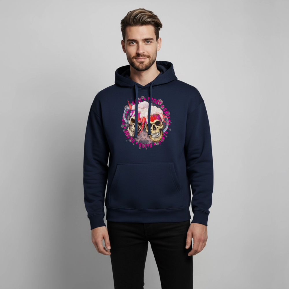Party Skull Design Pink – Oversized Unisex Hoodie - Navy