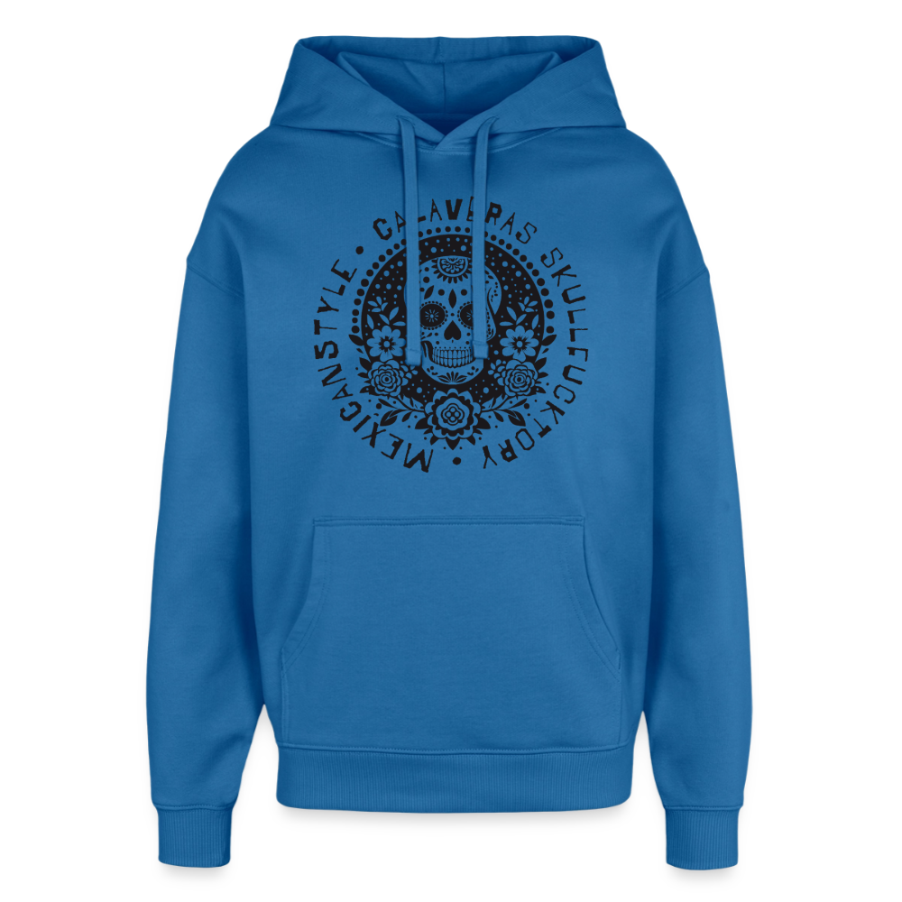 Sugar Skull Black Design - Oversized Unisex Hoodie - Achtsames Blau