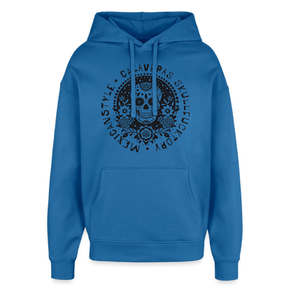 Sugar Skull Black Design - Oversized Unisex Hoodie - Achtsames Blau