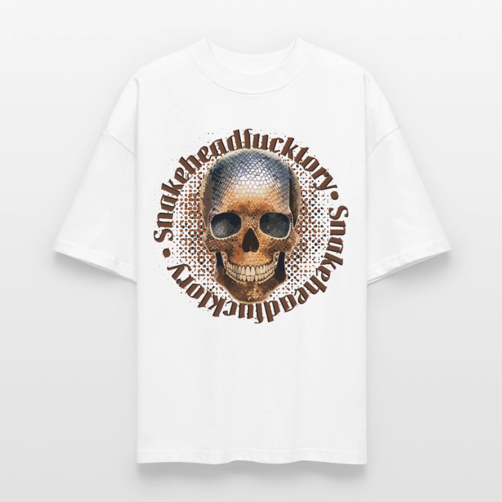 Snake Skull Design – Oversized Unisex Bio T-Shirt - Weiß
