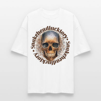 Snake Skull Design – Oversized Unisex Bio T-Shirt - Weiß