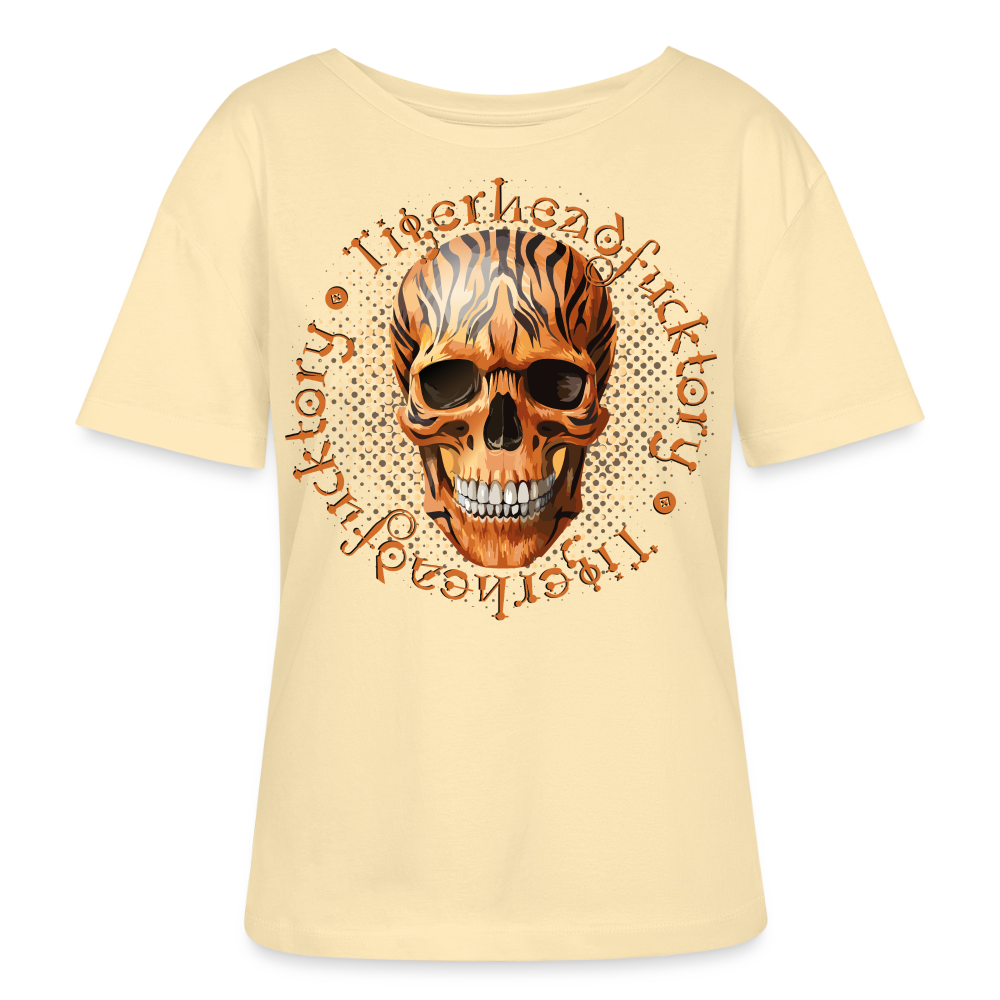 Tiger Skull Design – Rundhals Frauen Bio-T-Shirt - Creme