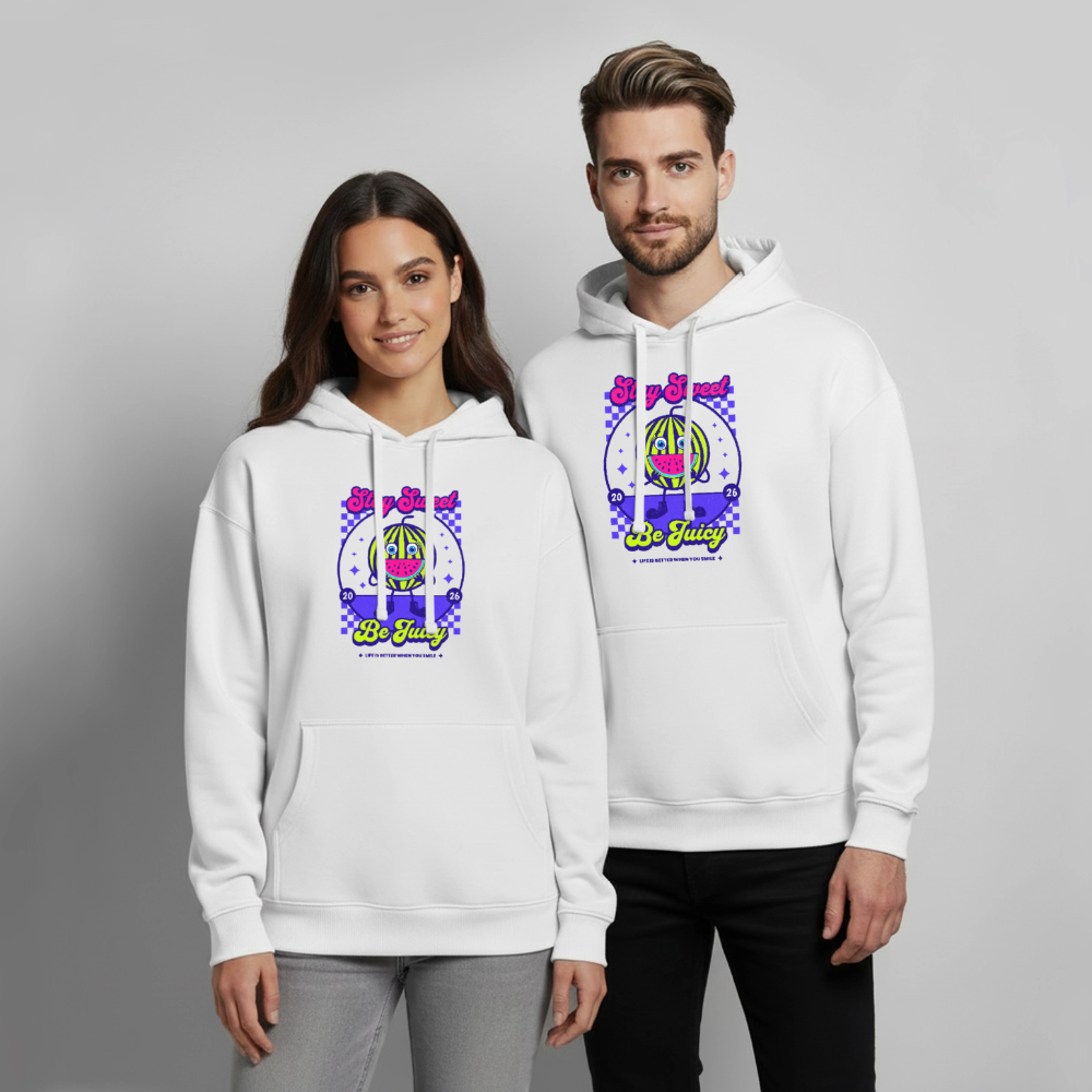 Stay Sweet Design – Oversized Unisex Hoodie - Weiß