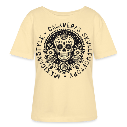 Sugar Skull Black Design - Rundhals Frauen Bio-T-Shirt - Creme