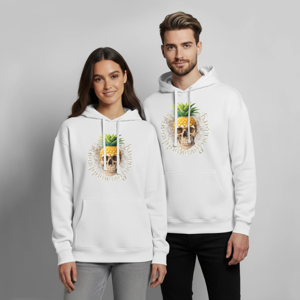 Pineapple Skull Design - Oversized Unisex Hoodie - Weiß