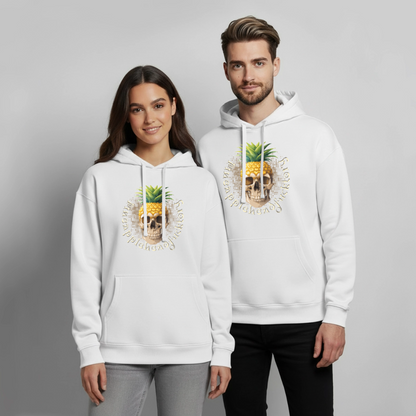 Pineapple Skull Design - Oversized Unisex Hoodie - Weiß