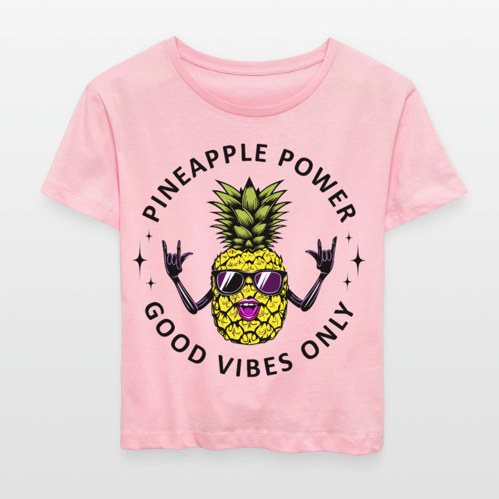 Pineapple Power Design – Rundhals Frauen Bio-T-Shirt - Hellrosa