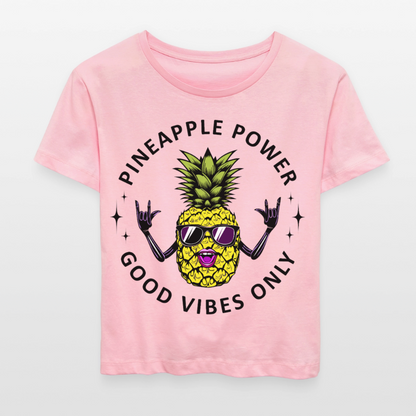Pineapple Power Design – Rundhals Frauen Bio-T-Shirt - Hellrosa