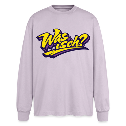 Was isch? Design – Oversized Langarmshirt - verblasstes Lila