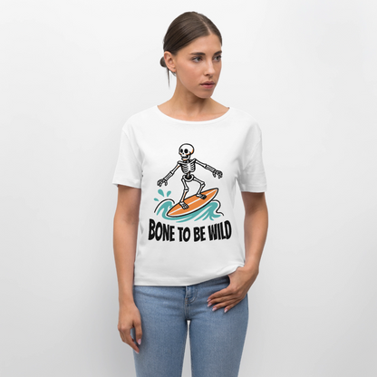 Bone to be Wild Design – Rundhals Frauen Bio-T-Shirt - Weiß