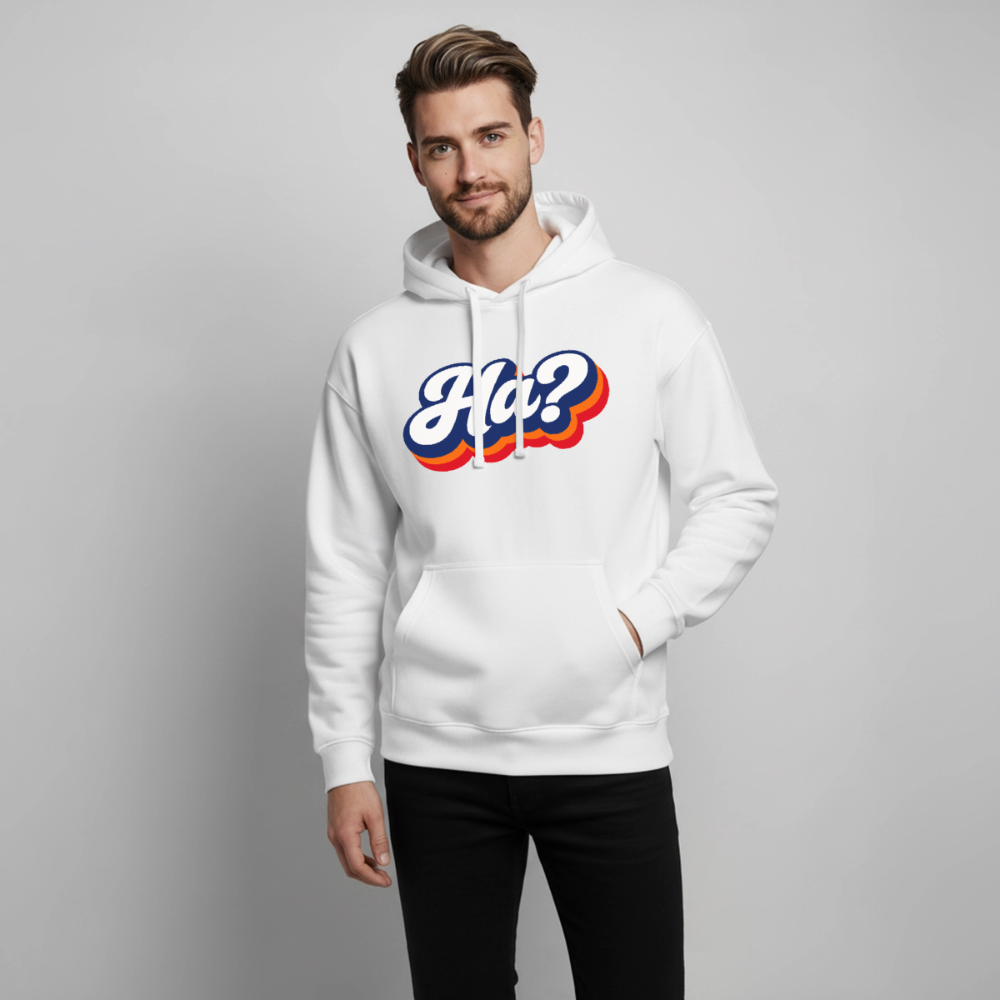 Ha? Design – Oversized Unisex Hoodie - Weiß