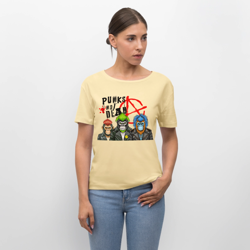 Punks Not Dead Design – Rundhals Frauen Bio-T-Shirt - Creme