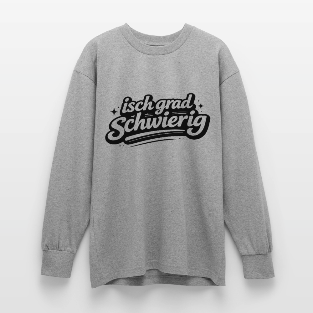 isch grad schwierig Design – Oversized Langarmshirt - Grau meliert