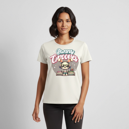 Bunny Grooves Design – Frauen Premium T-Shirt - Naturweiß