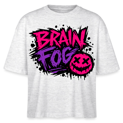Brain Fog Design – Frauen Boxy Bio-T-Shirt - Weiß meliert