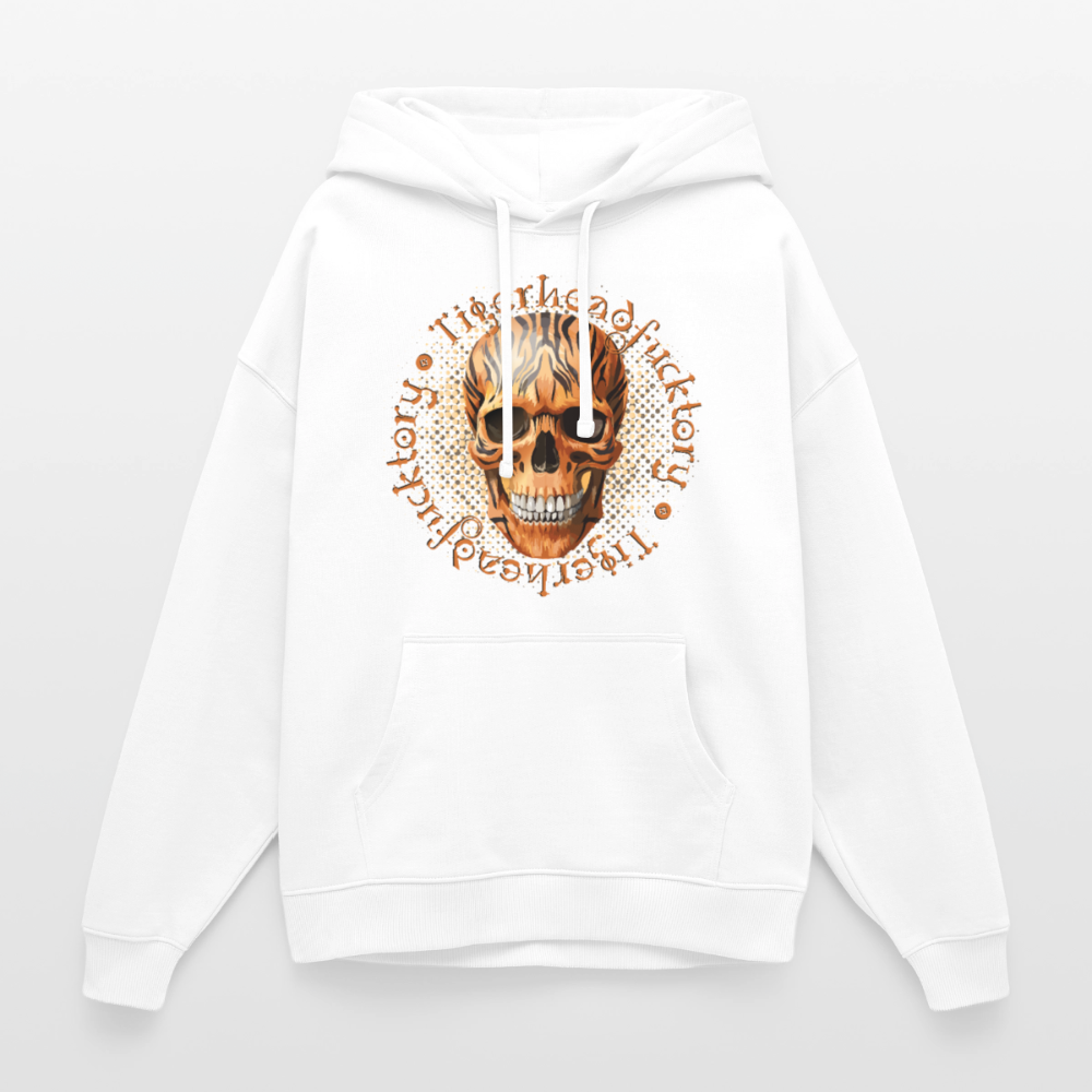 Tiger Skull Design – Oversized Unisex Hoodie - Weiß