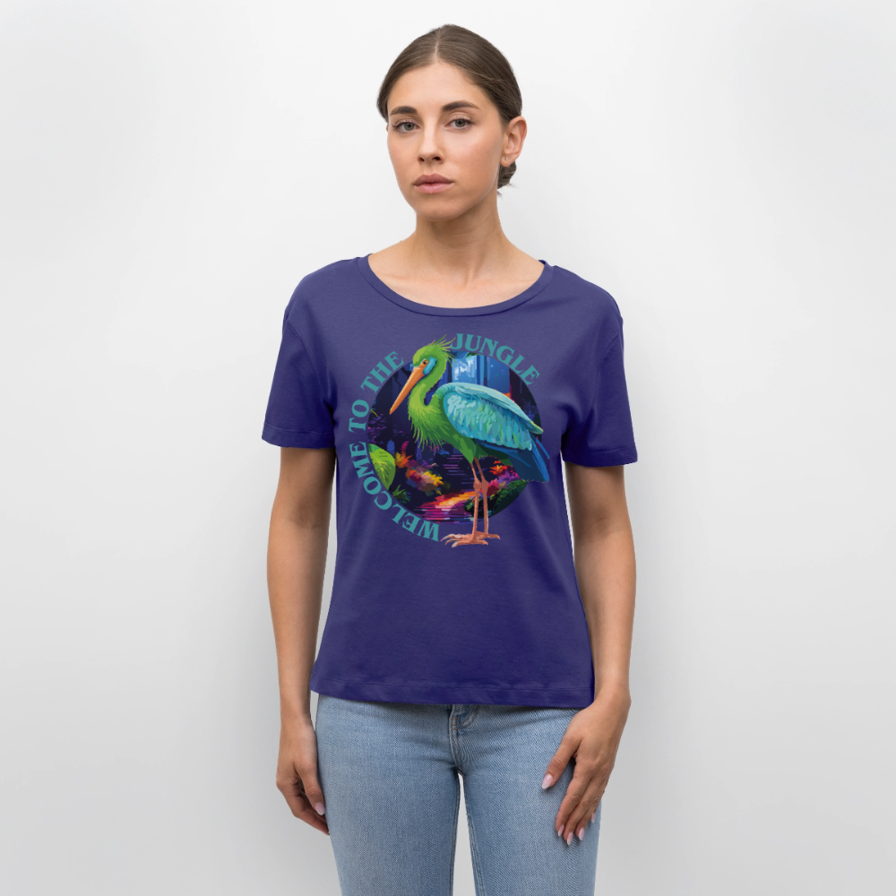 Jungle Design – Rundhals Frauen Bio-T-Shirt - Dämmerung