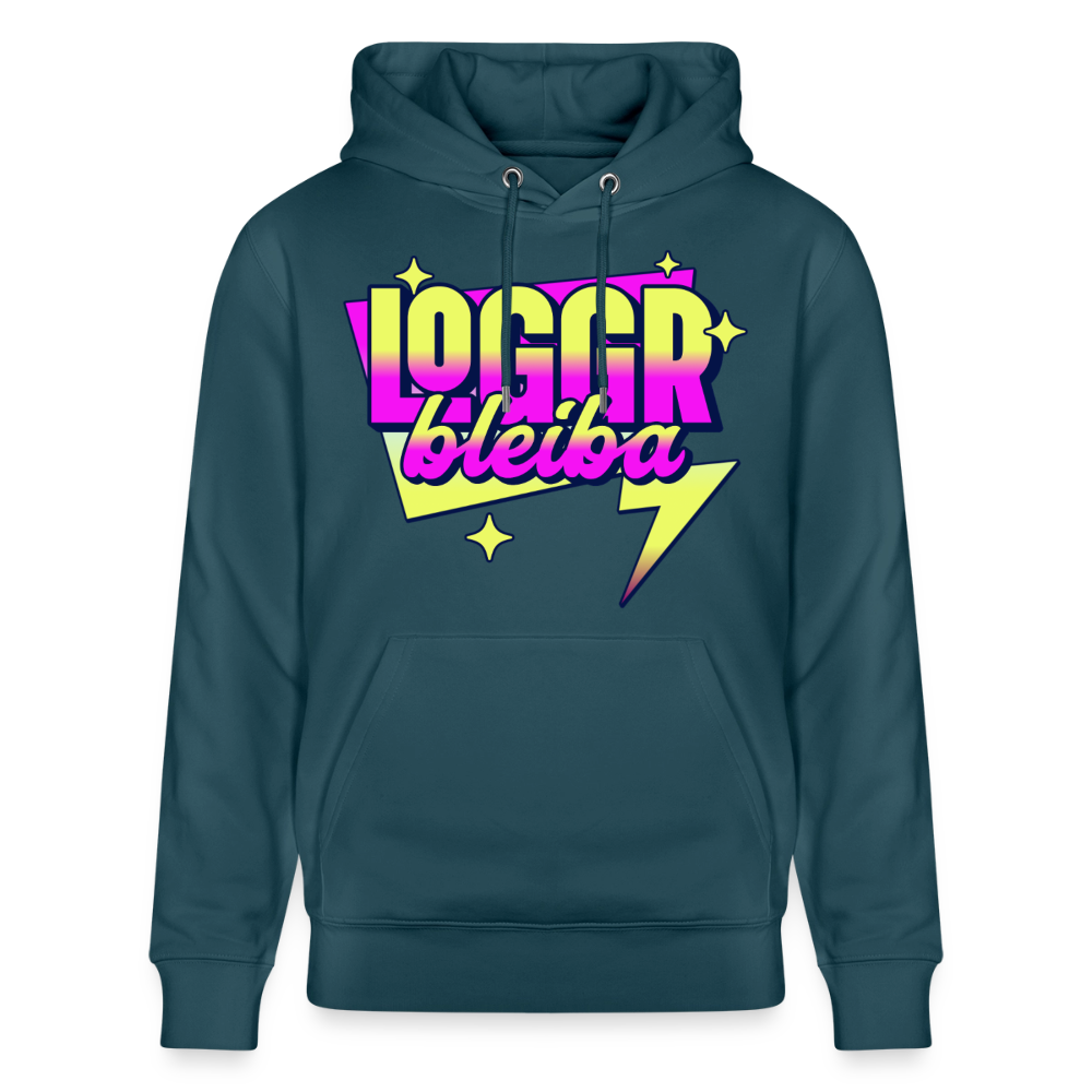 Logo bleibt Design – Unisex Bio-Hoodie - Dunkles Petrol