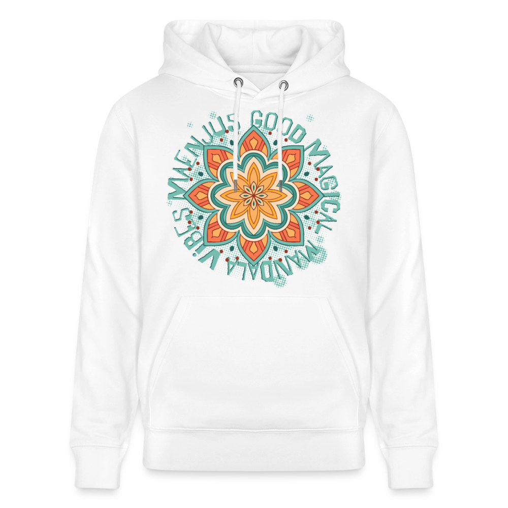 Mandala türkis Design – Unisex Bio-Hoodie - Weiß