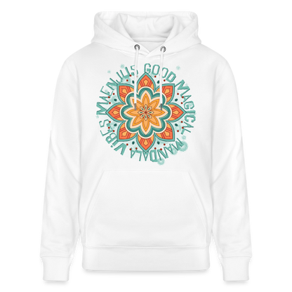 Mandala türkis Design – Unisex Bio-Hoodie - Weiß