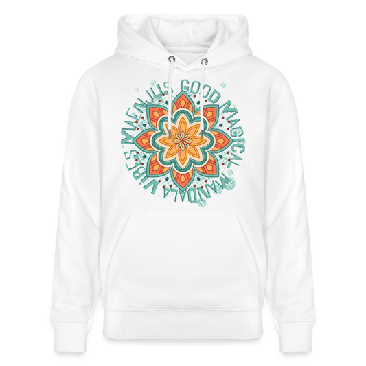 Mandala türkis Design – Unisex Bio-Hoodie - Weiß