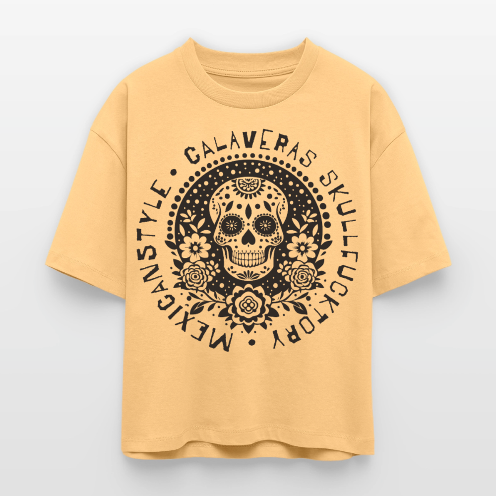 Sugar Skull Black Design – Frauen Boxy Bio-T-Shirt - Mispel