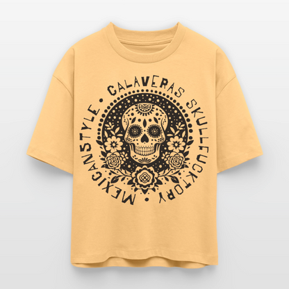 Sugar Skull Black Design – Frauen Boxy Bio-T-Shirt - Mispel